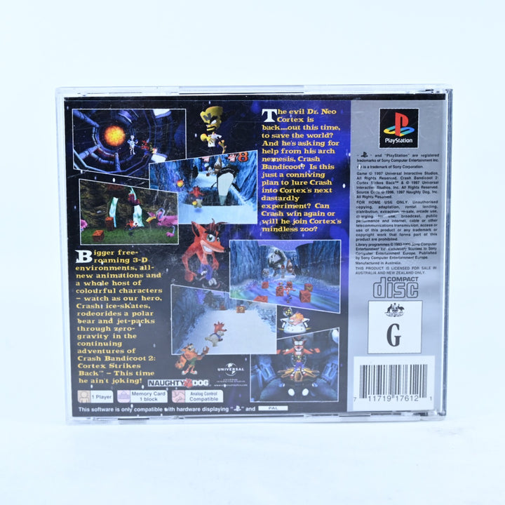 Crash Bandicoot 2: Cortex Strikes Back - Sony Playstation 1 / PS1 Game + Manual
