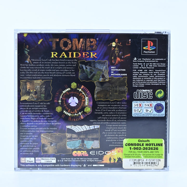 Tomb Raider - Sony Playstation 1 / PS1 Game + Manual - PAL - MINT DISC!
