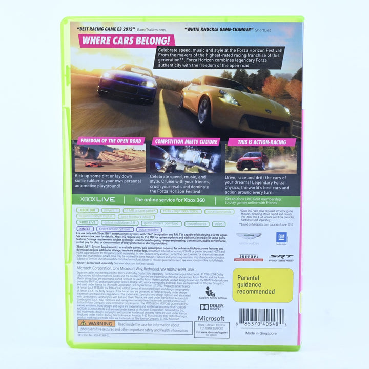 Forza Horizon - Xbox 360 Game - PAL - MINT DISC!