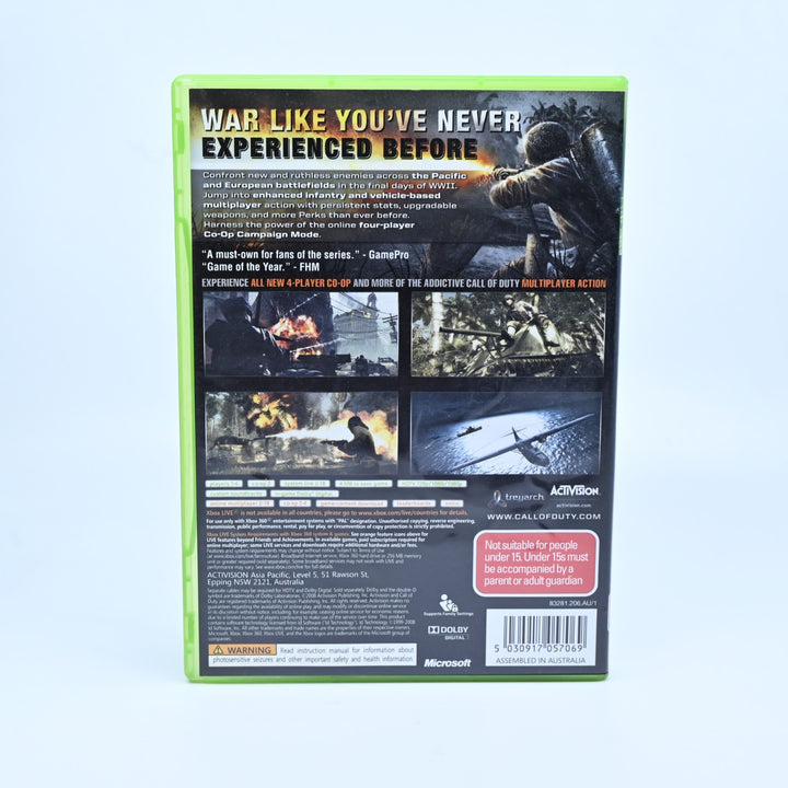 Call of Duty: World at War - Xbox 360 Game + Manual - PAL - MINT DISC!