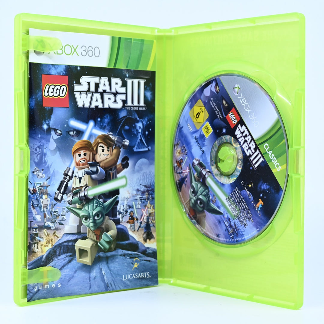 LEGO Star Wars III 3: The Clone Wars - Xbox 360 Game + Manual - PAL - MINT DISC!