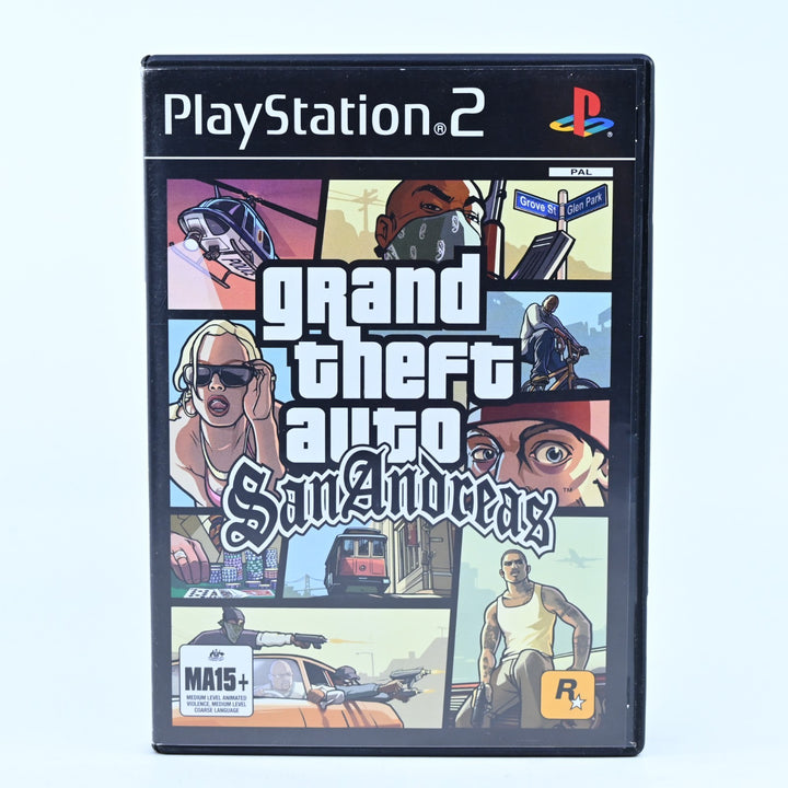 Grand Theft Auto: San Andreas - Sony Playstation 2 / PS2 Game + Manual + Map