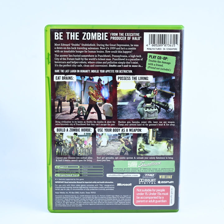 Stubbs The Zombie In Rebel Without a Pulse - Original Xbox Game + Manual - PAL