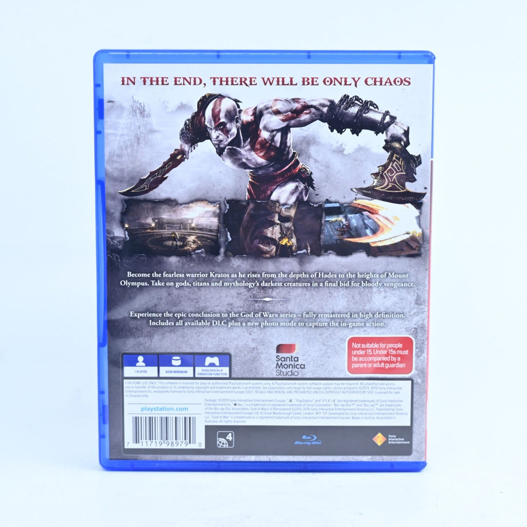 God of War III 3: Remastered - Sony Playstation 4 / PS4 Game - FREE POST!
