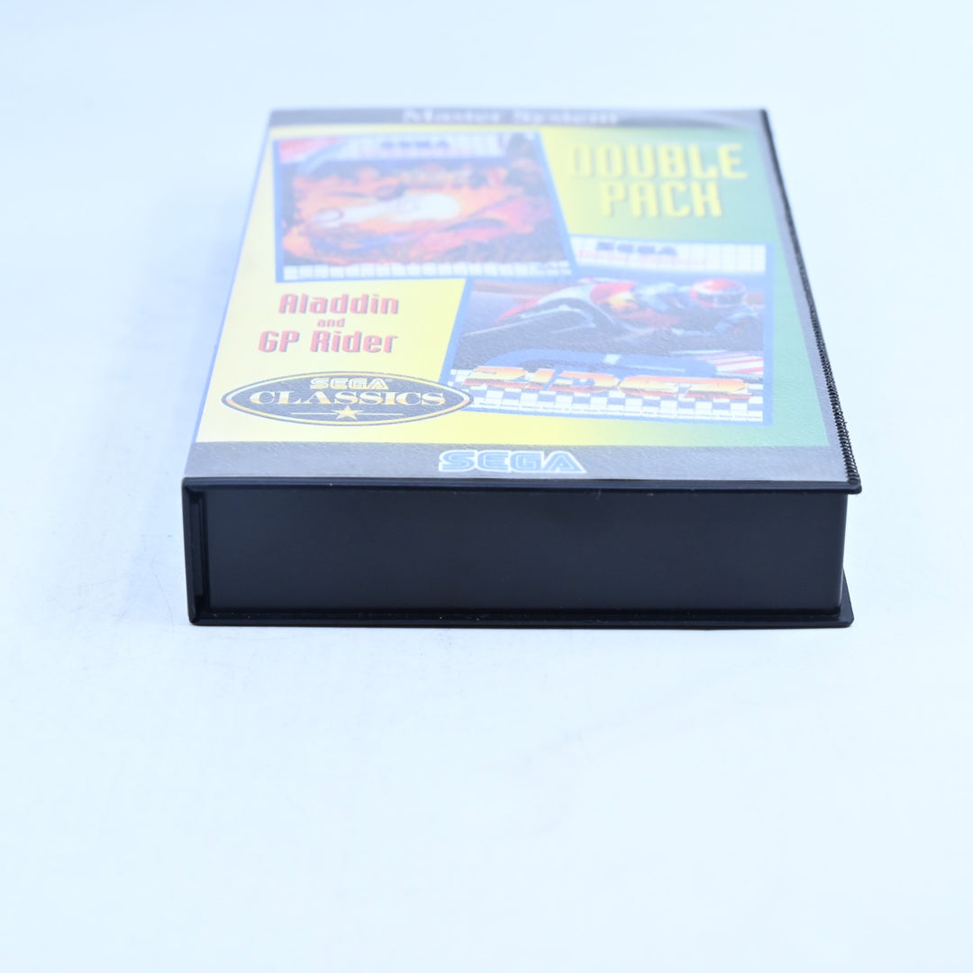 Aladdin & GP Rider - Double Pack - Sega Master System Game + Manual - PAL