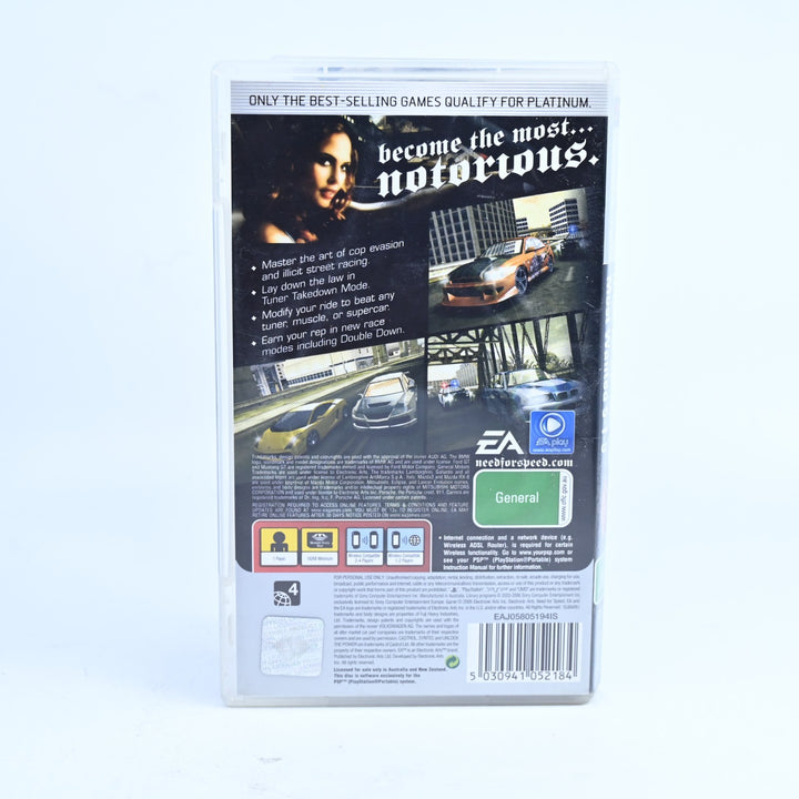 Need For Speed: Most Wanted 5-1-0 - Sony PSP Game + Manual - 5.1.0 / 5 1 0