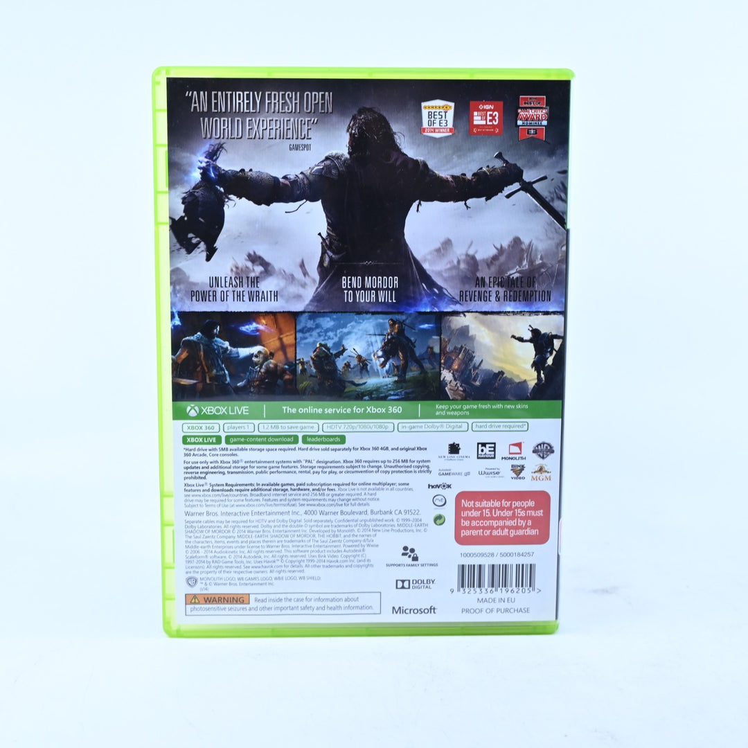 Middle-Earth: Shadow of Mordor - Xbox 360 Game + Manual - PAL - MINT DISC!