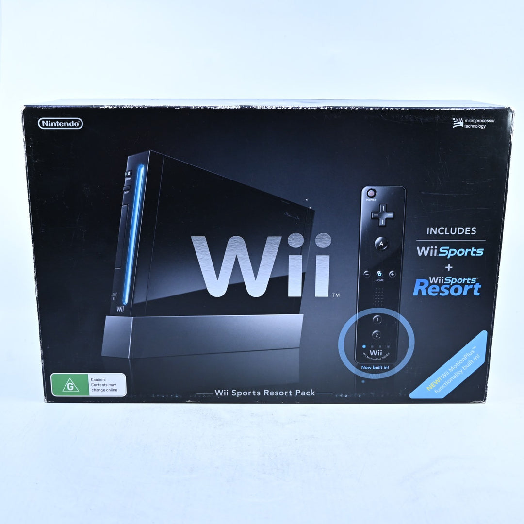 UNUSED! Wii Sports Resort Pack - Black - Nintendo Wii Boxed Console - AUS PAL