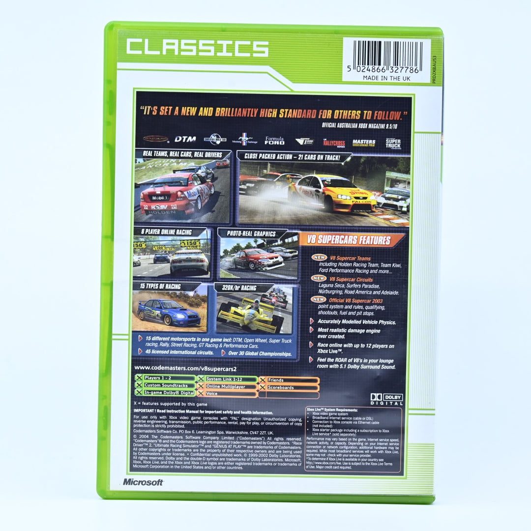 V8 Supercars Australia 2 - Original Xbox Game + Manual - PAL - MINT DISC!