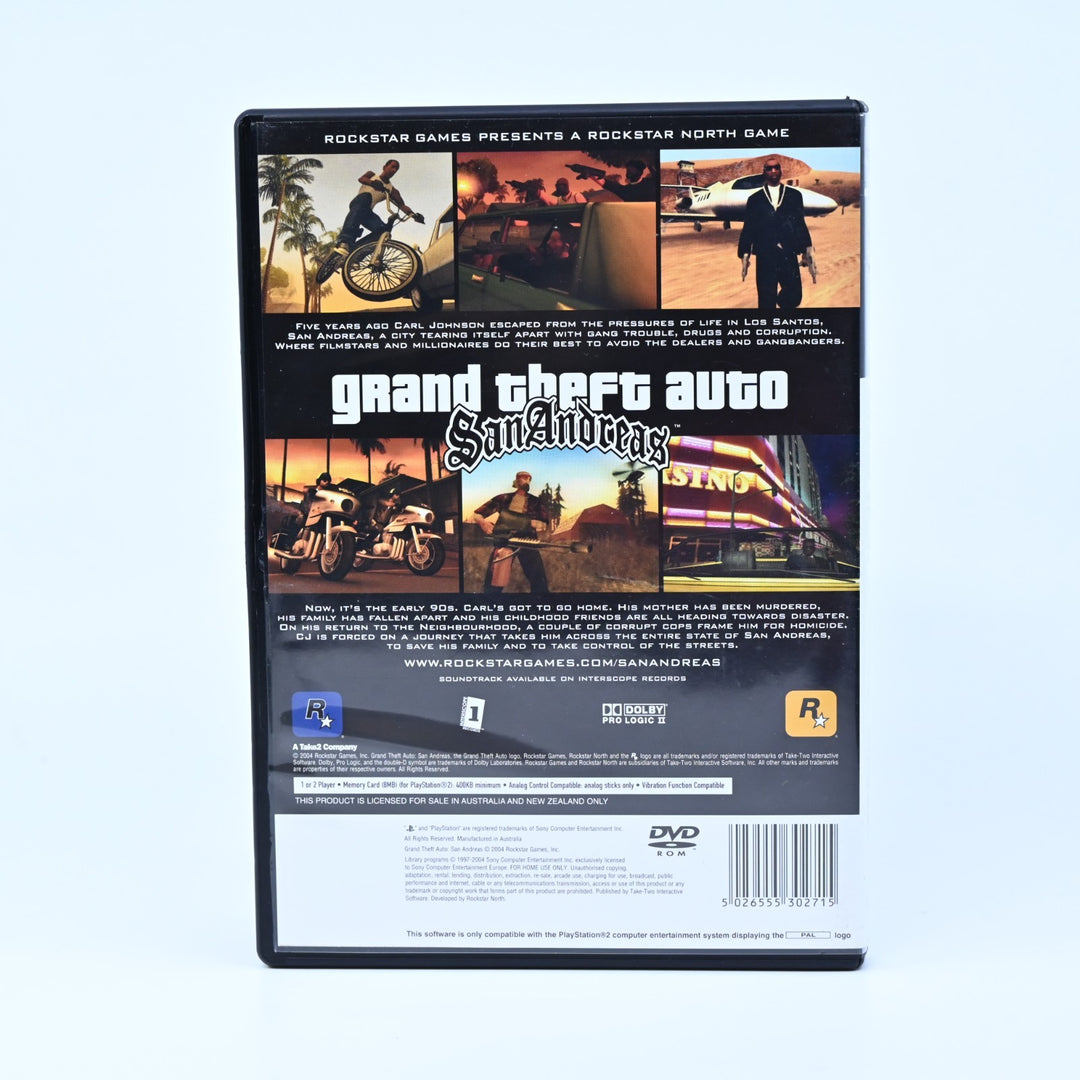 Grand Theft Auto San Andreas - Sony Playstation 2 / PS2 Game + Manual + Map