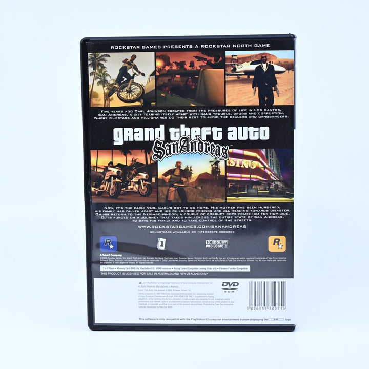 Grand Theft Auto San Andreas - Sony Playstation 2 / PS2 Game + Manual + Map
