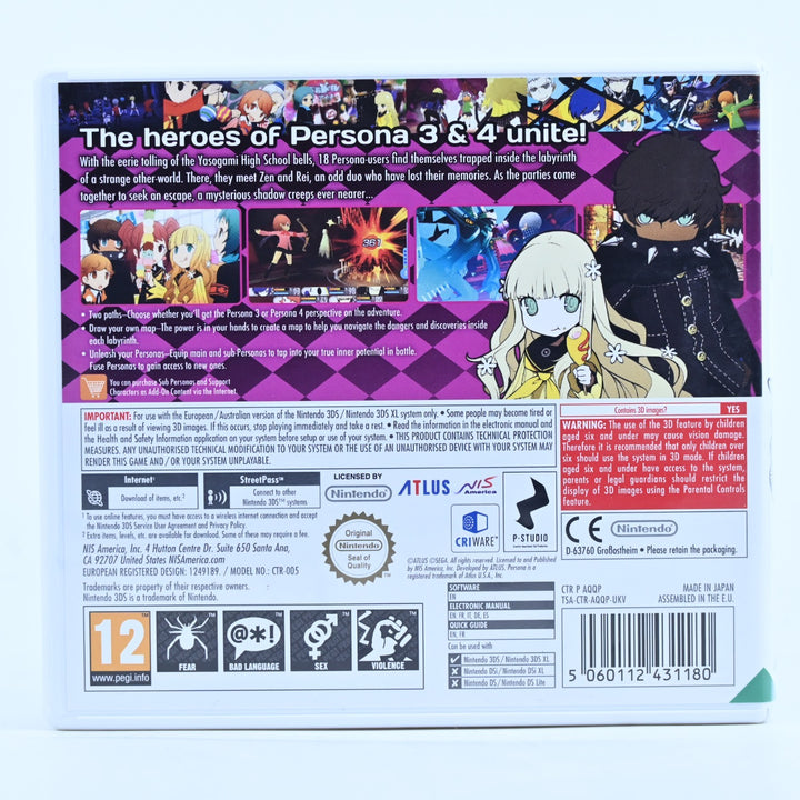 Persona Q: Shadow of the Labyrinth - Nintendo 3DS Game - PAL + Manual
