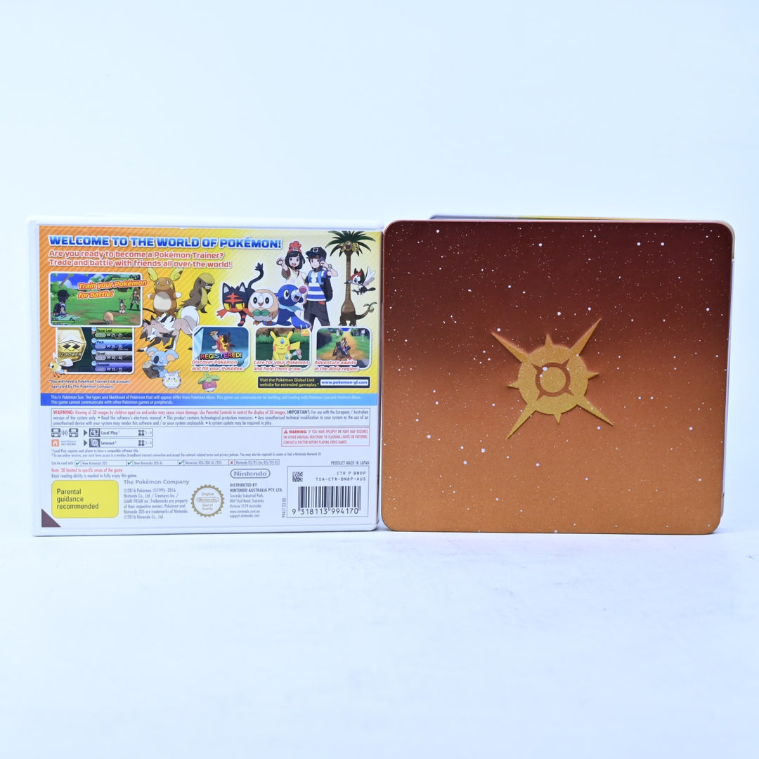Pokemon Sun - Nintendo 3DS Game + Steelbook + Manual - PAL - FREE POST!