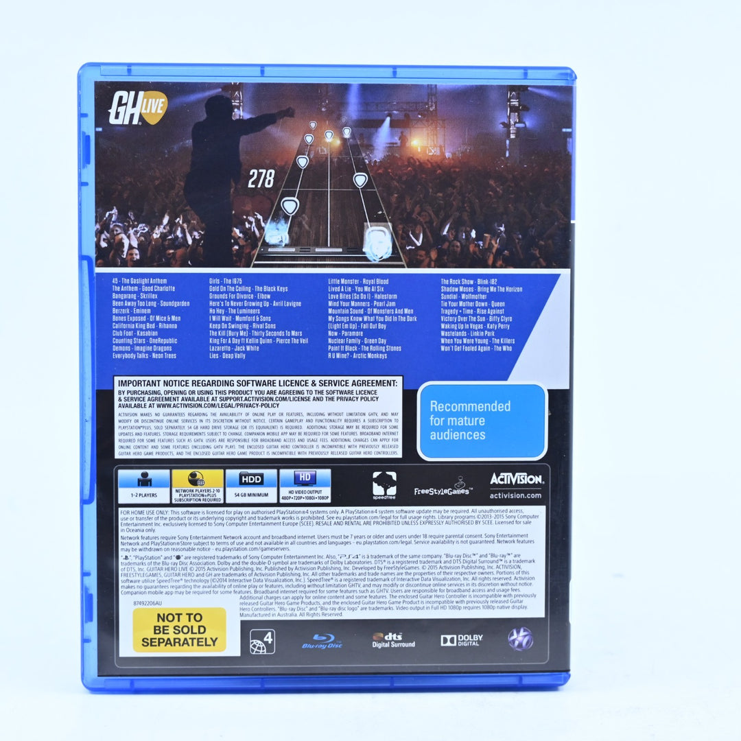 Guitar Hero Live - Sony Playstation 4 / PS4 Game - MINT DISC!