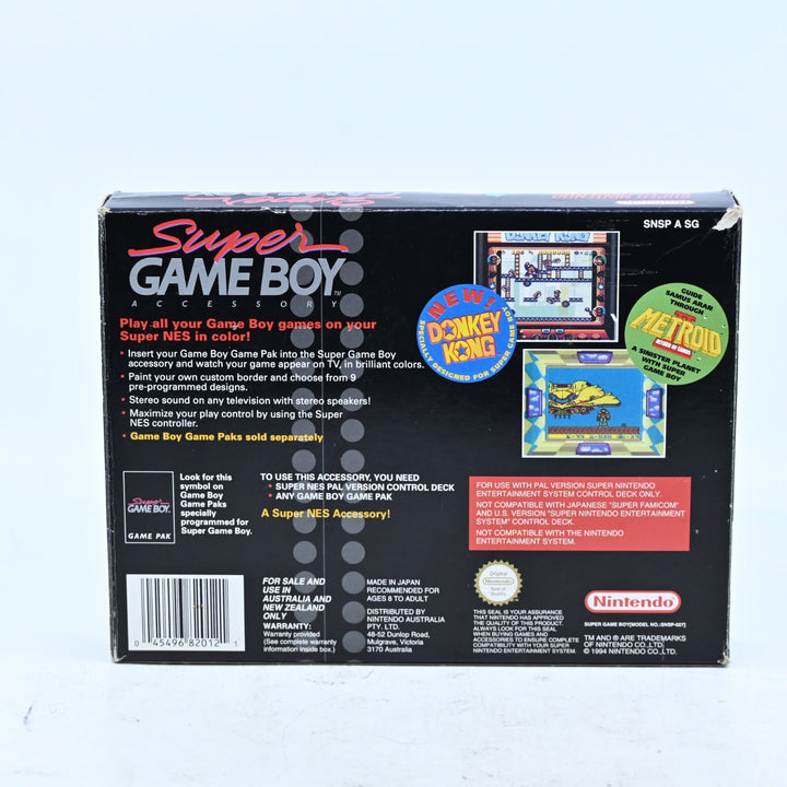 Super Game Boy / Gameboy - Super Nintendo / SNES Accessory + Manual - PAL