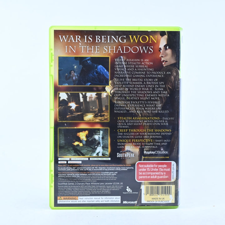 Velvet Assassin - Xbox 360 Game + Manual - PAL - MINT DISC!