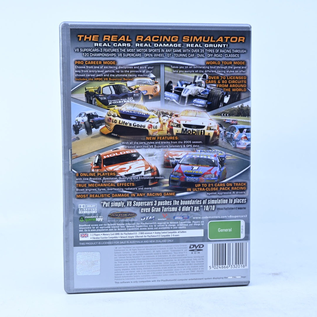 V8 Supercars Australia 3 - Sony Playstation 2 / PS2 Game + Manual - PAL