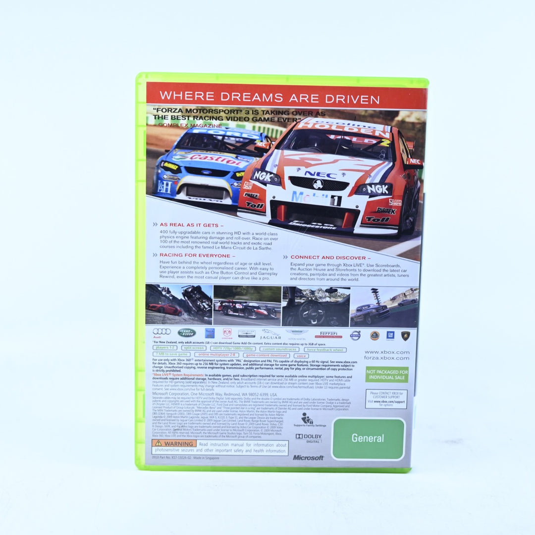 Forza Motorsport 3 - Xbox 360 Game + Manual - PAL - MINT DISC!