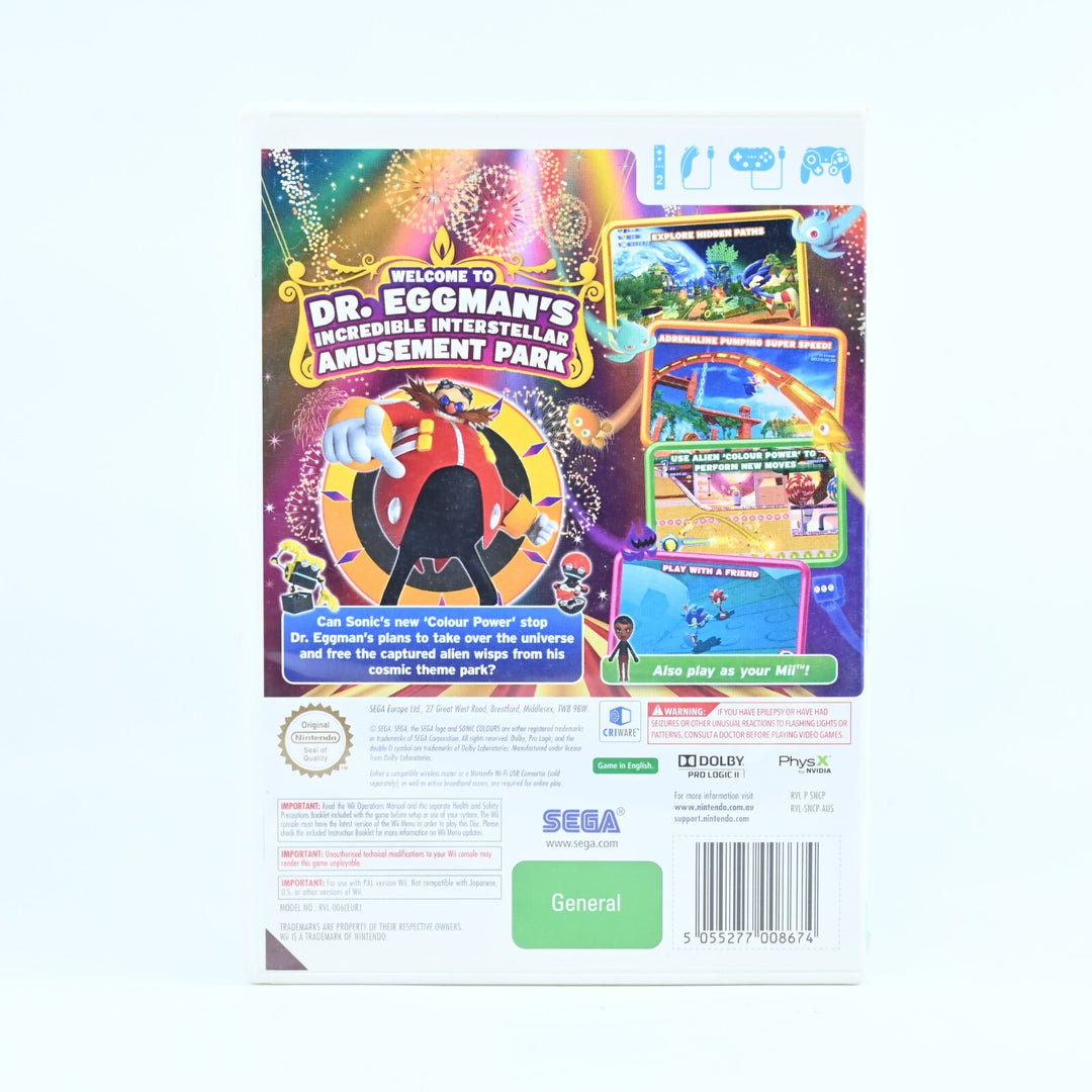 Sonic Colours - Nintendo Wii Game - No Manual - PAL - MINT DISC!