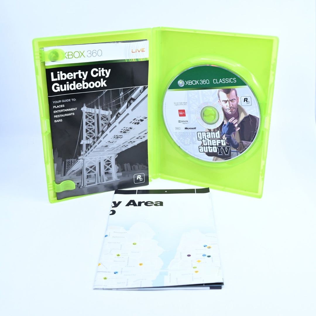 Grand Theft Auto IV 4 - Xbox 360 Game + Manual + Map - PAL - MINT DISC!