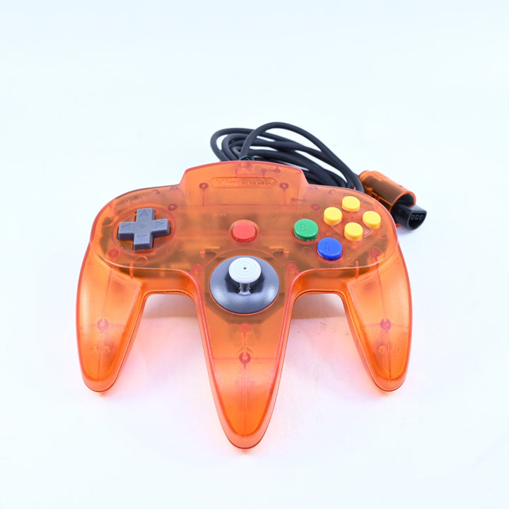 Original Transparent Fire Orange N64 Controller - N64 / Nintendo 64 Accessory