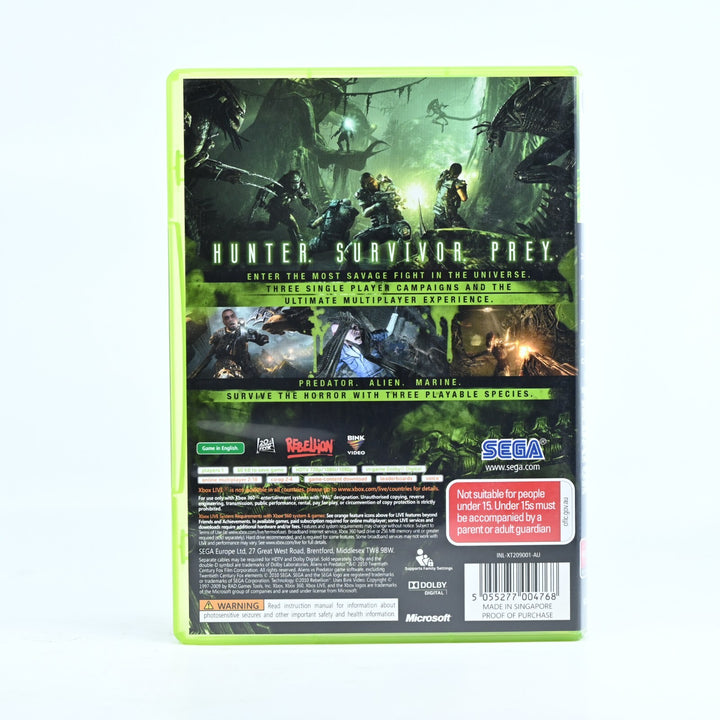 Aliens vs Predator - Xbox 360 Game + Manual - PAL