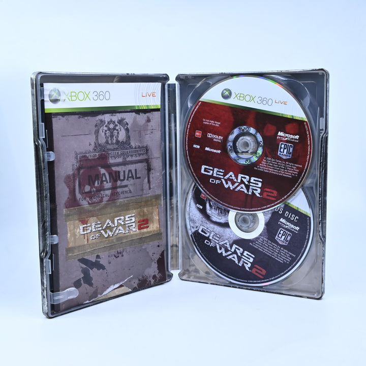 Gears of War 2 - Steelbook - Xbox 360 Game + Manual - PAL - MINT DISC!