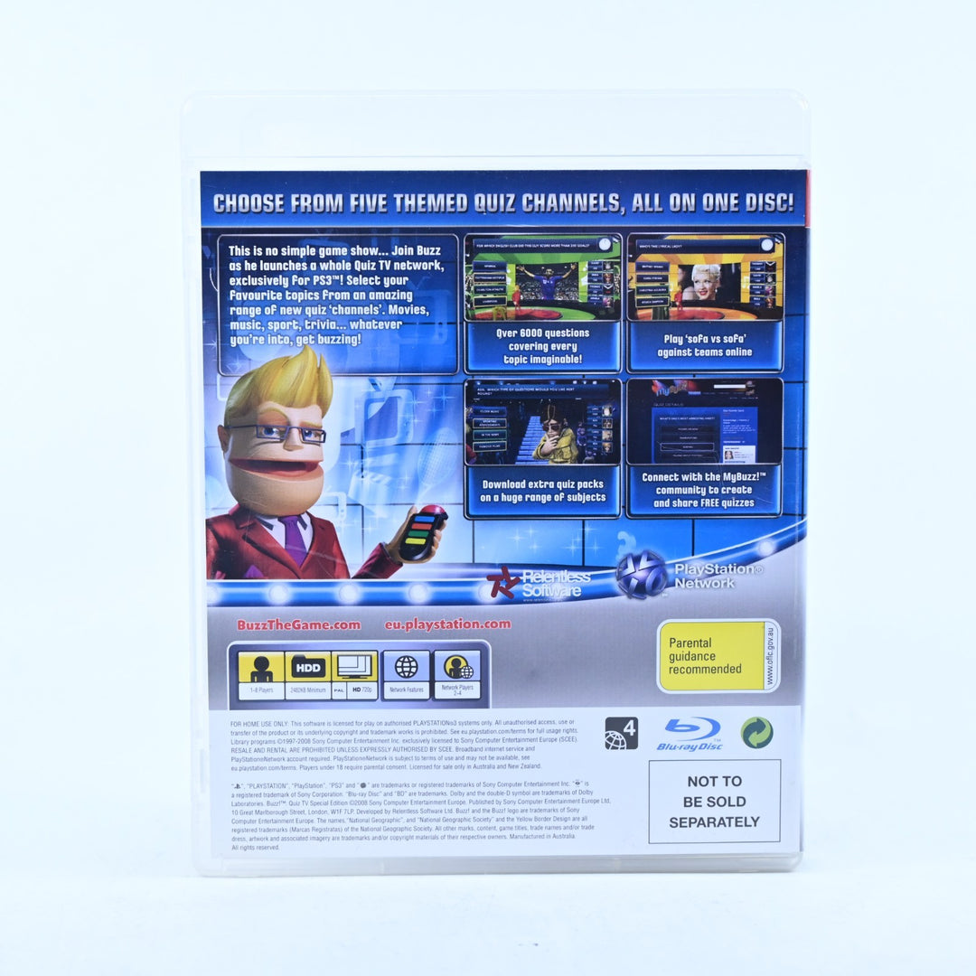 Buzz! Quiz TV Special Edition - Sony Playstation 3 / PS3 Game + Manual