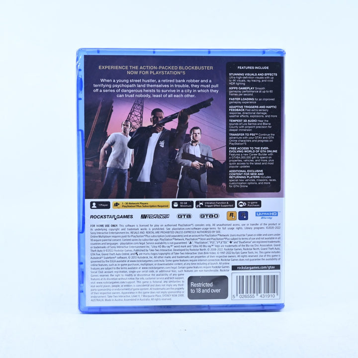 SEALED! - Grand Theft Auto V - Sony Playstation 5 / PS5 Game