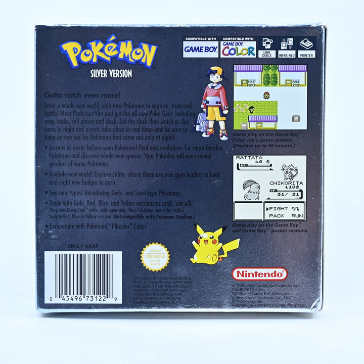 Pokemon Silver Version - Nintendo Gameboy Color Boxed Game - PAL - NEW BATTERY!