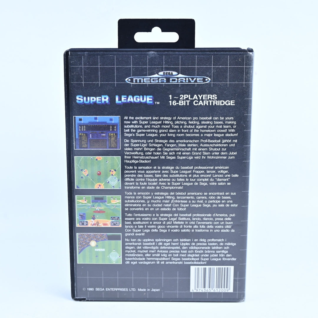 Super League - Sega Mega Drive Game + Manual - PAL - FREE POST!