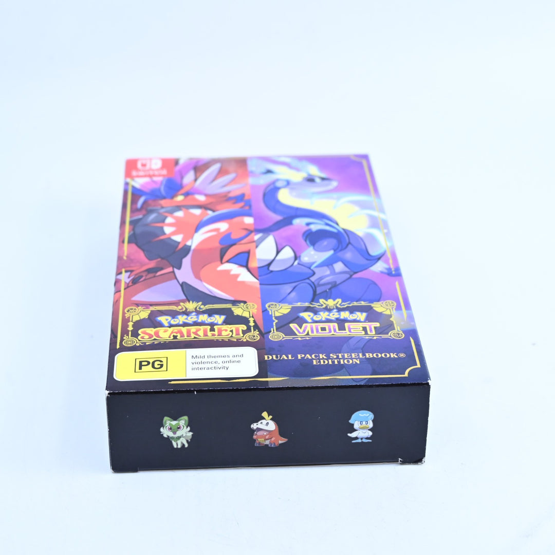 Pokemon Scarlet + Violet Dual Pack Steelbook Edition - Nintendo Switch Game