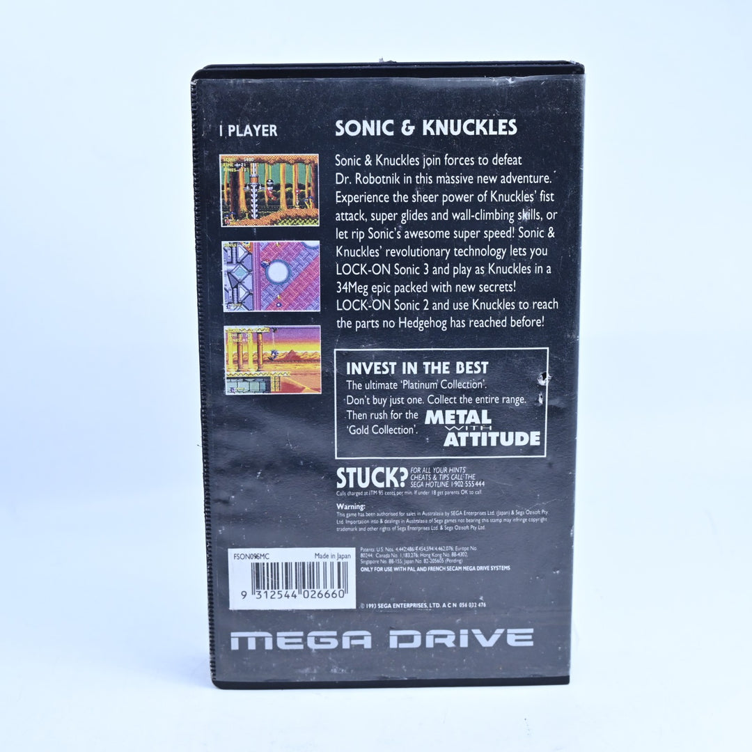 Sonic & Knuckles - Sega Mega Drive Game + Manual - PAL - FREE POST!