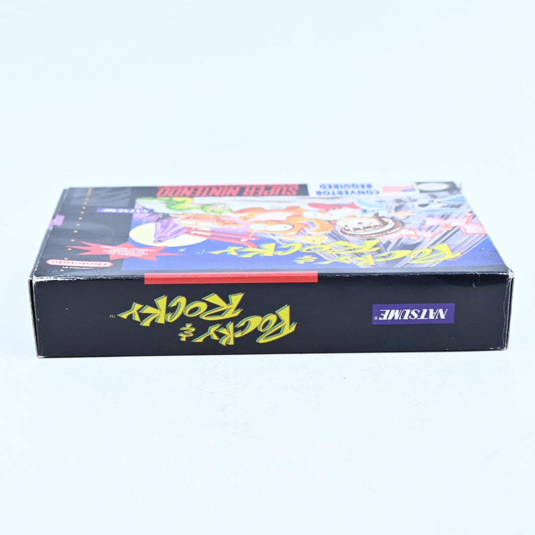 Pocky &amp; Rocky - Super Nintendo / SNES Boxed Game - PAL - FREE POST!