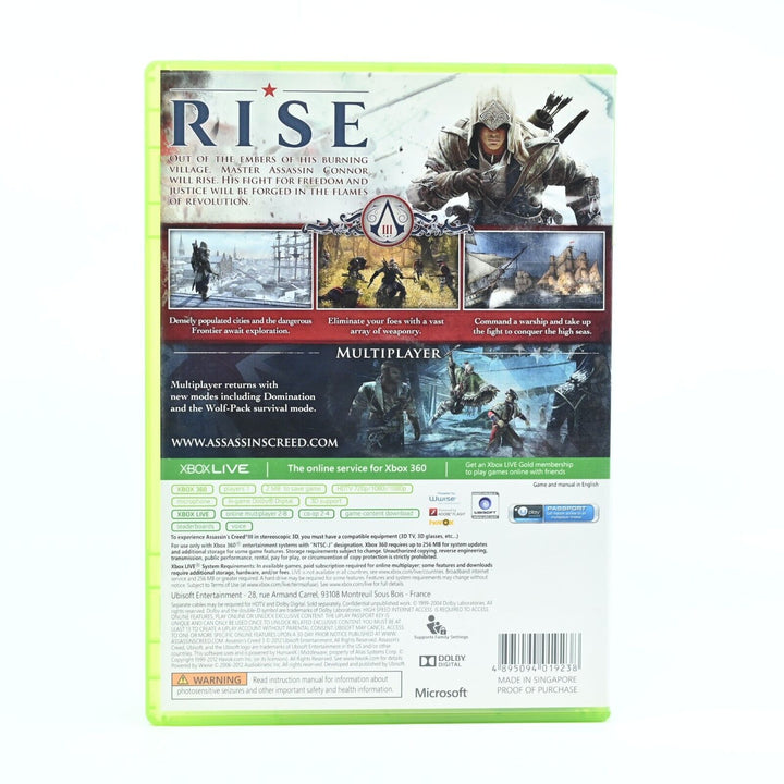 Assassin's Creed III - Xbox 360 Game - Region Free - FREE POST!