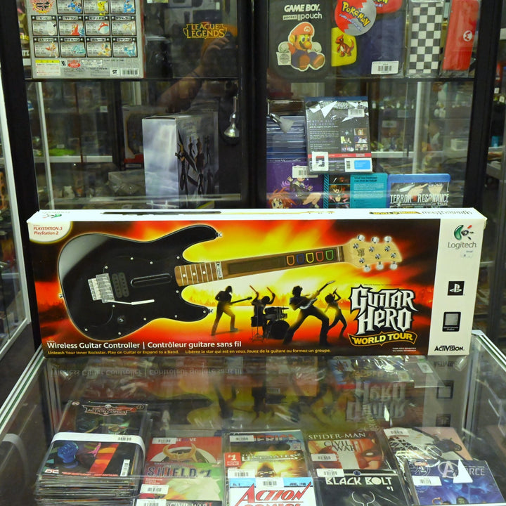 Boxed Wooden Logitech Guitar Hero World Tour Wireless Guitar - PS2/PS3 Accessory