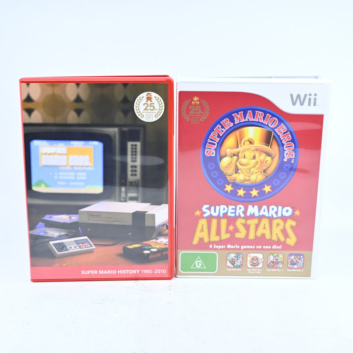 SIGNED Super Mario All Stars 25th Anniversary Nintendo Wii Game Charles Martinet