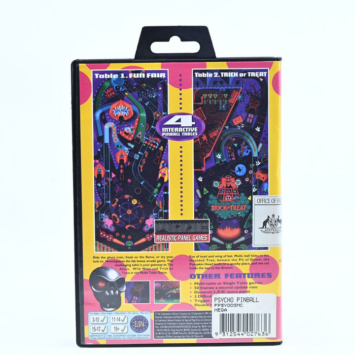 Psycho Pinball + Manual - Sega Mega Drive Game - PAL - FREE POST!