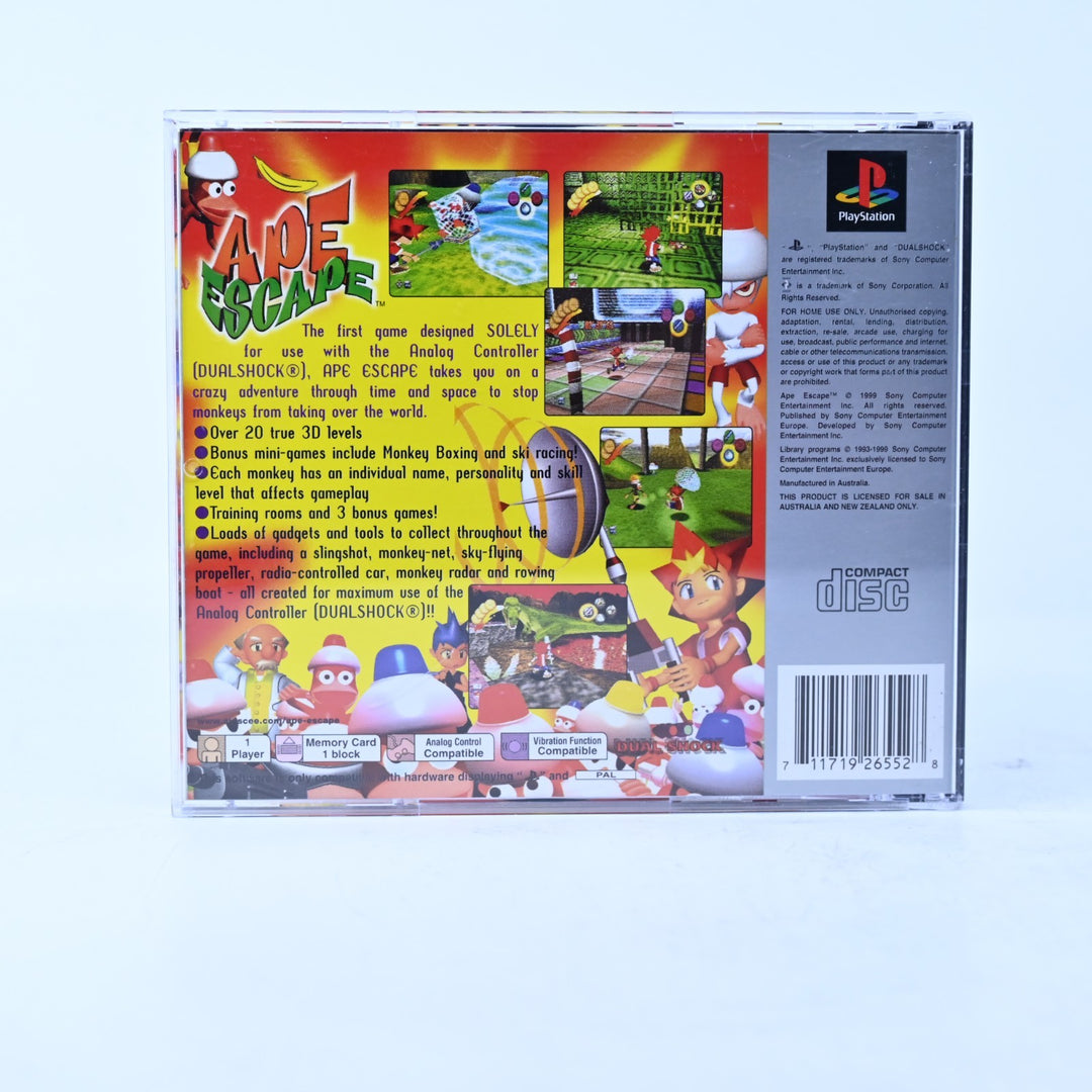 Ape Escape - Sony Playstation 1 / PS1 Game + Manual - PAL - MINT DISC!