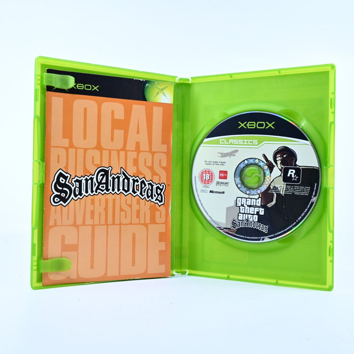 Grand Theft Auto: San Andreas - Original Xbox Game + Manual - No Map - PAL