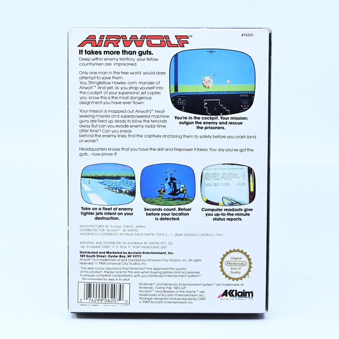 Airwolf - Nintendo Entertainment System / NES Boxed Game - PAL - FREE POST!