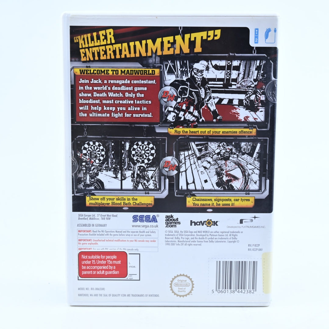 Mad World - Nintendo Wii Game + Manual - PAL - MINT DISC!