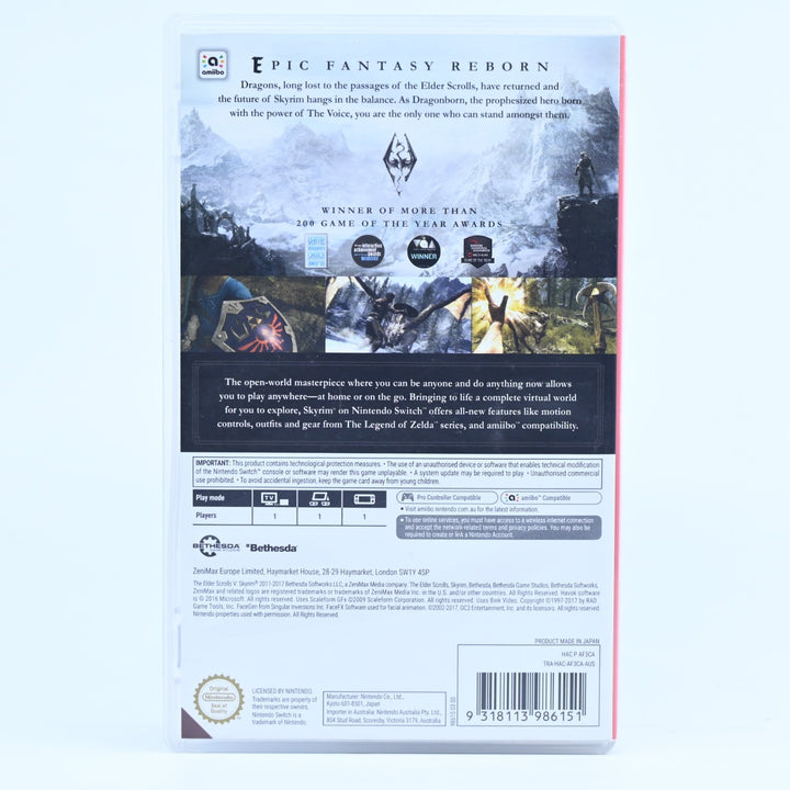 The Elder Scrolls V 5: Skyrim - Nintendo Switch Game - FREE POST!