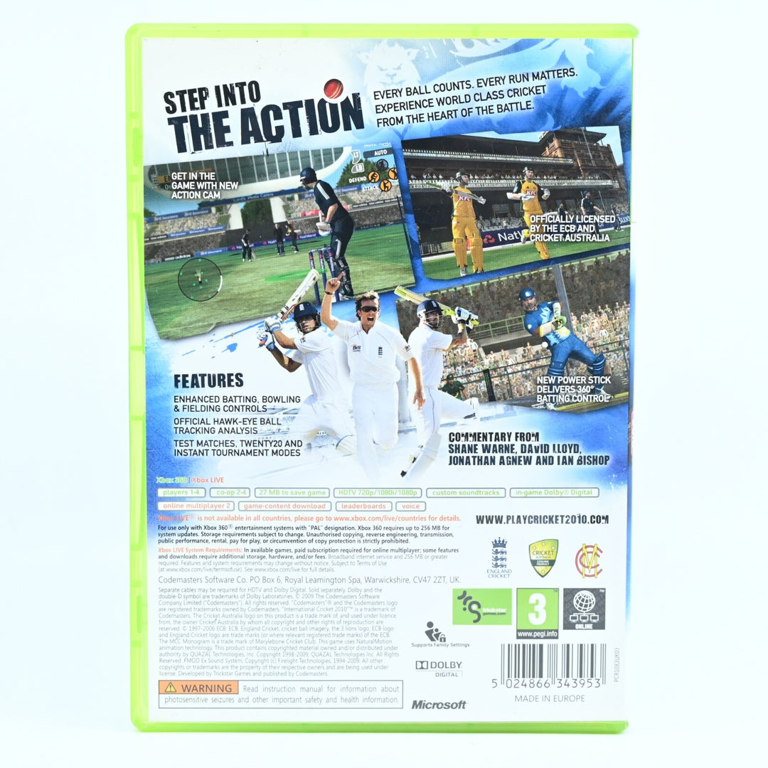 International Cricket 2010 - Xbox 360 Game + Manual - PAL - MINT DISC!
