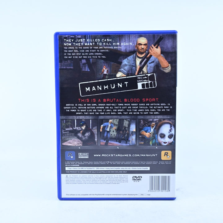 Manhunt - Sony Playstation 2 / PS2 Game + Manual - PAL - MINT DISC!