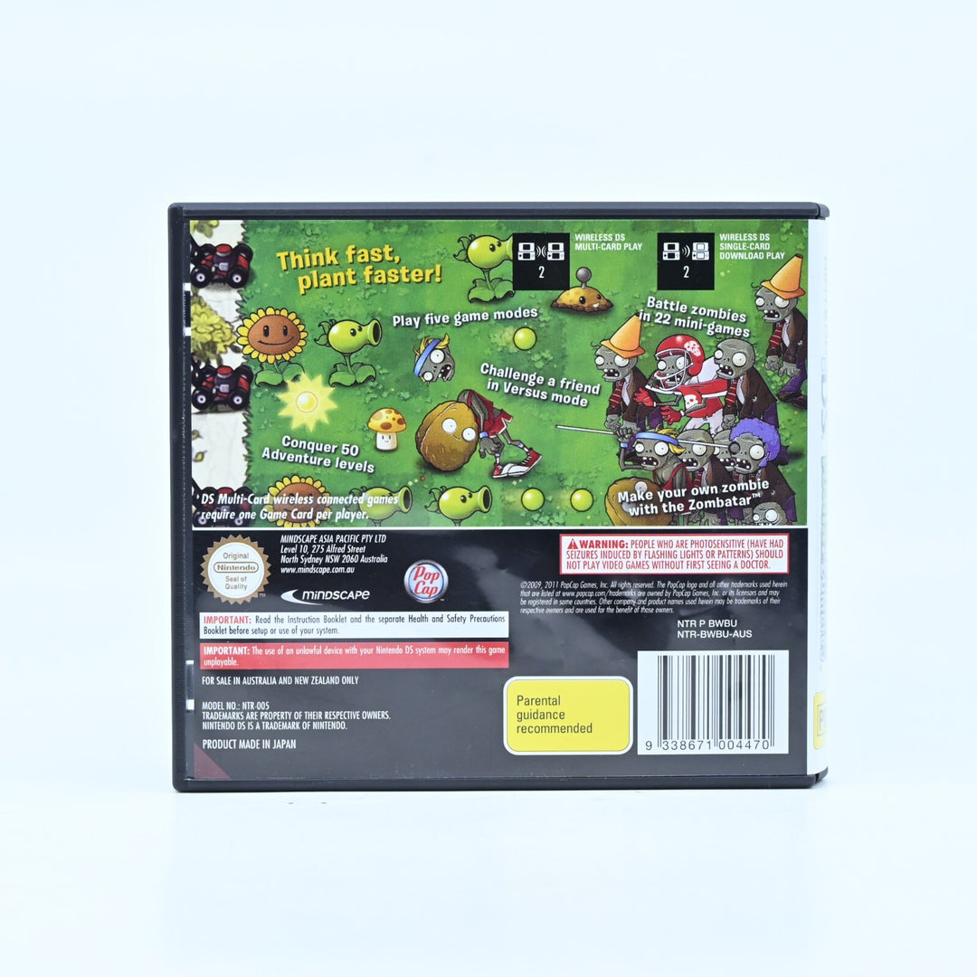 Plants Vs. Zombies - Nintendo DS Game - PAL + Manual - FREE POST!