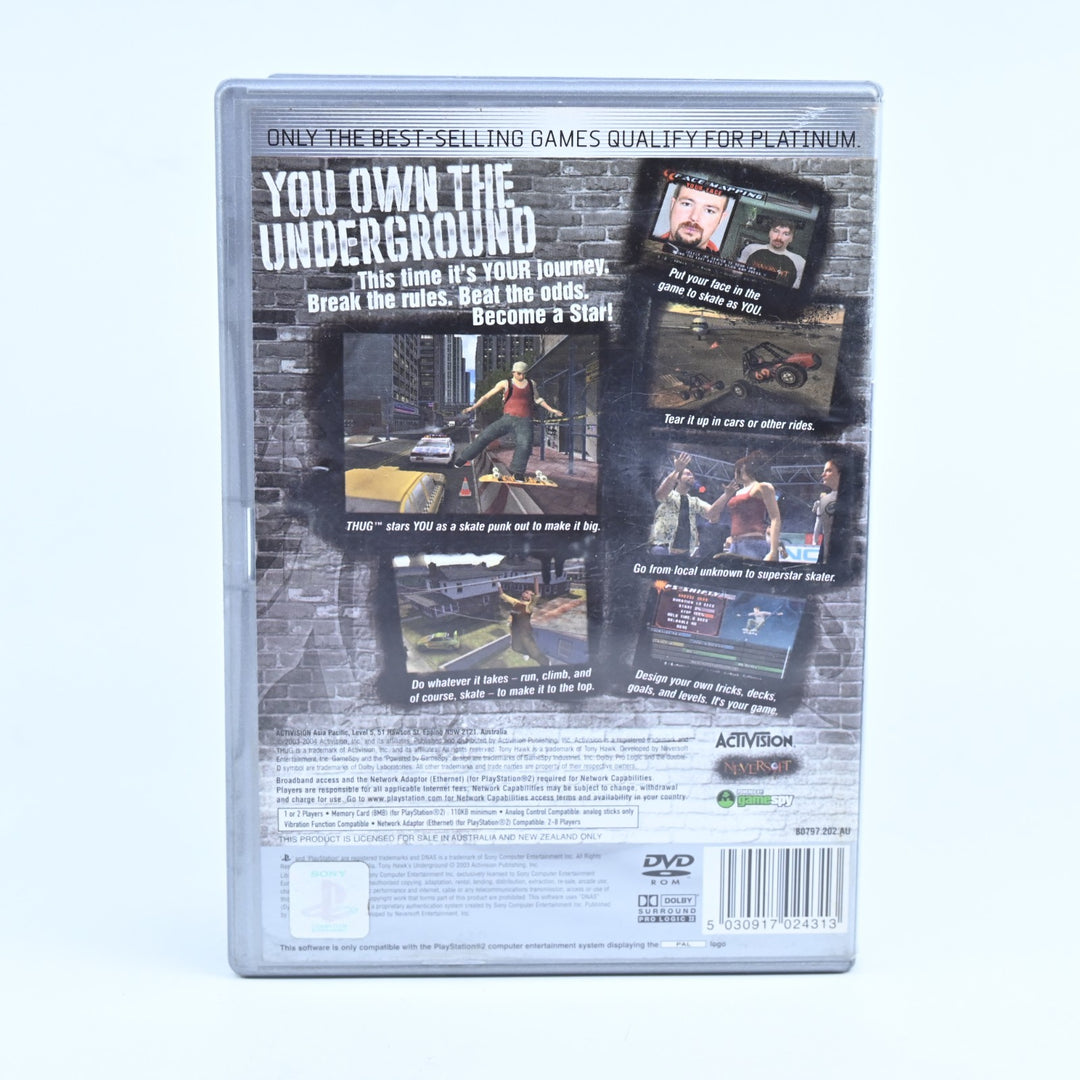 Tony Hawk's Underground - Sony Playstation 2 / PS2 Game + Manual - PAL