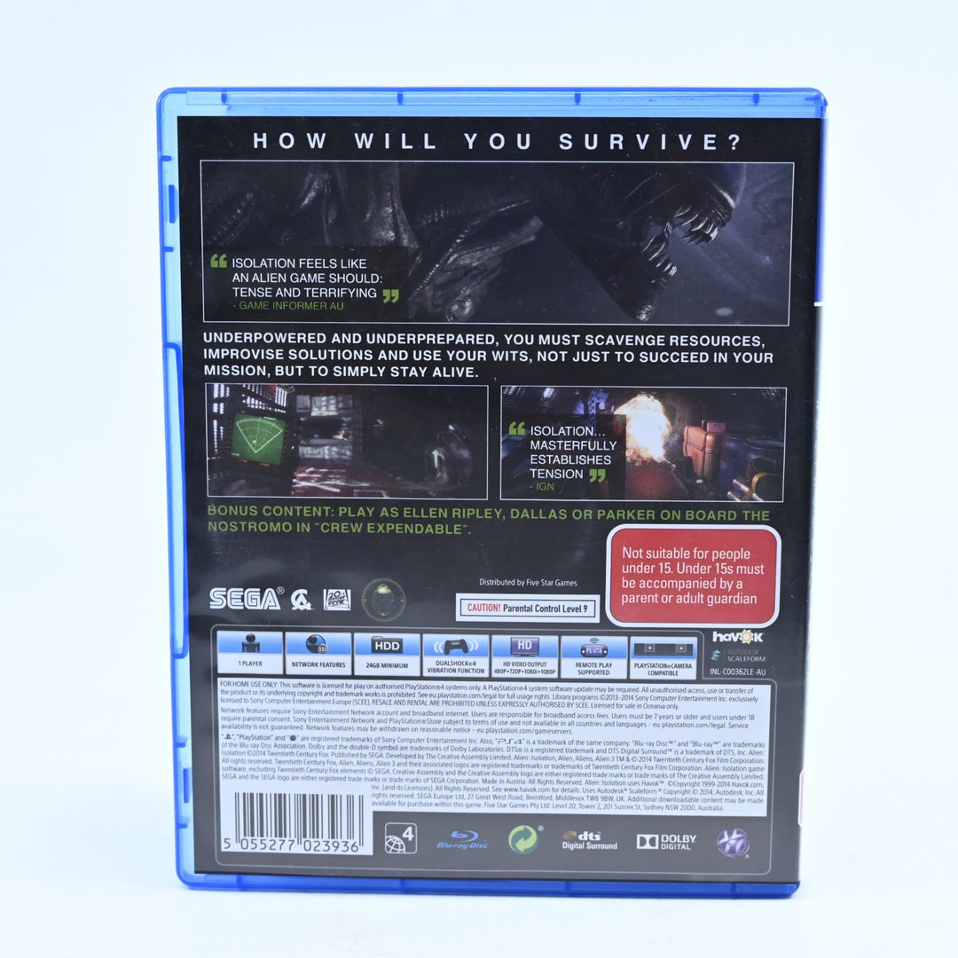 Alien Isolation: Nostromo Edition - Sony Playstation 4 / PS4 Game - FREE POST!