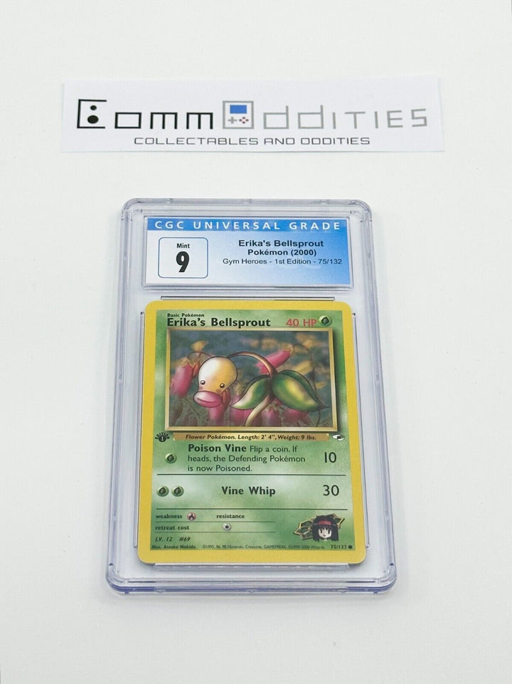 Erika's Bellsprout 1st Edition CGC 9 Pokemon Card - 2000 Gym Heroes - FREE POST!