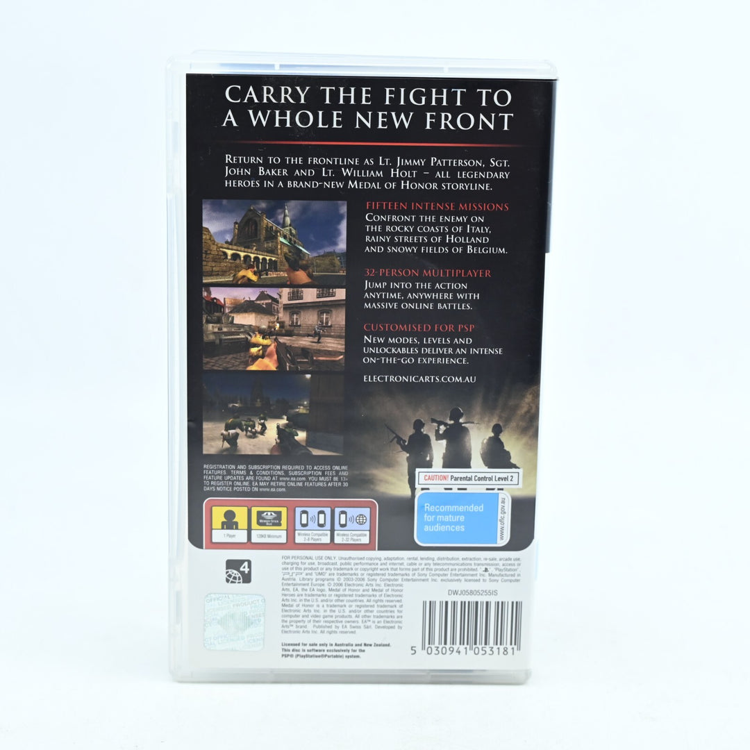 Medal of Honor Heroes - Sony PSP Game + Manual - FREE POST!